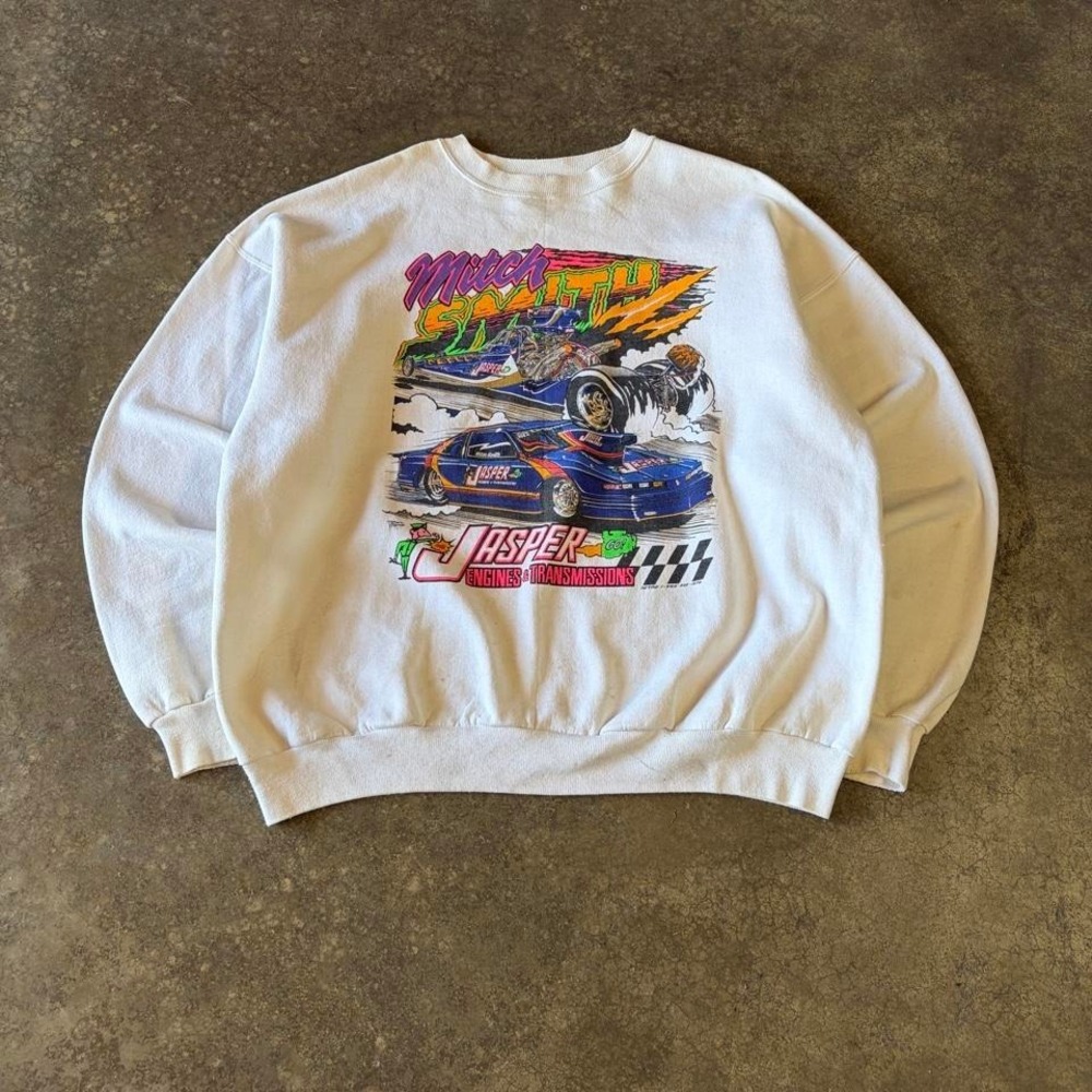 90s hanes jasper racing graphic crewneck